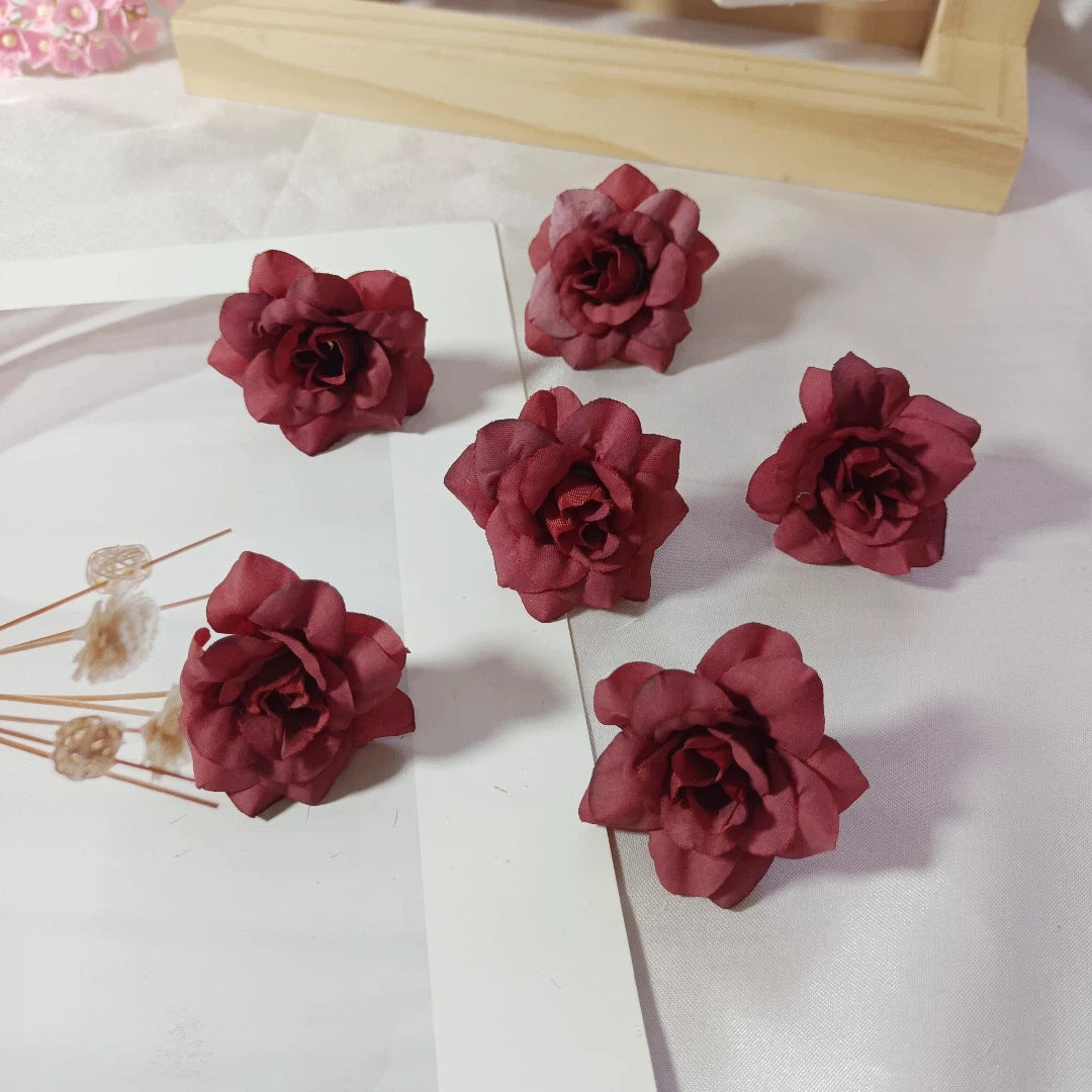 10er Set Rosenköpfe künstlich 4,5cm, Täuschend echte Rosenblüten zum Basteln, für DIY Gestecke, Hochzeitsdeko & Tischdekoration