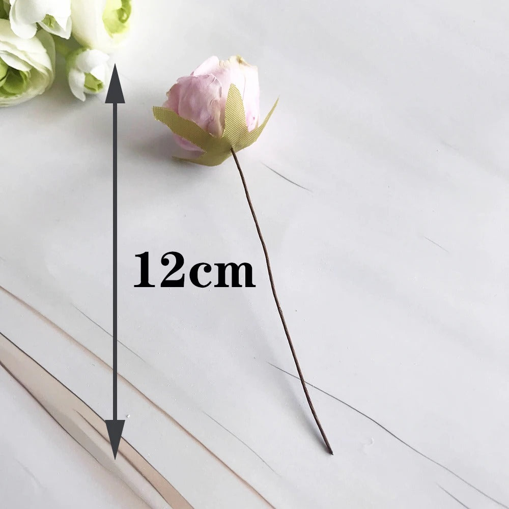 Künstliche Rose Vintage, 12 cm Rosenkopf täuschend echt, ideal für DIY-Projekte, Hochzeitsdeko, Gestecke und Geschenkverpackung