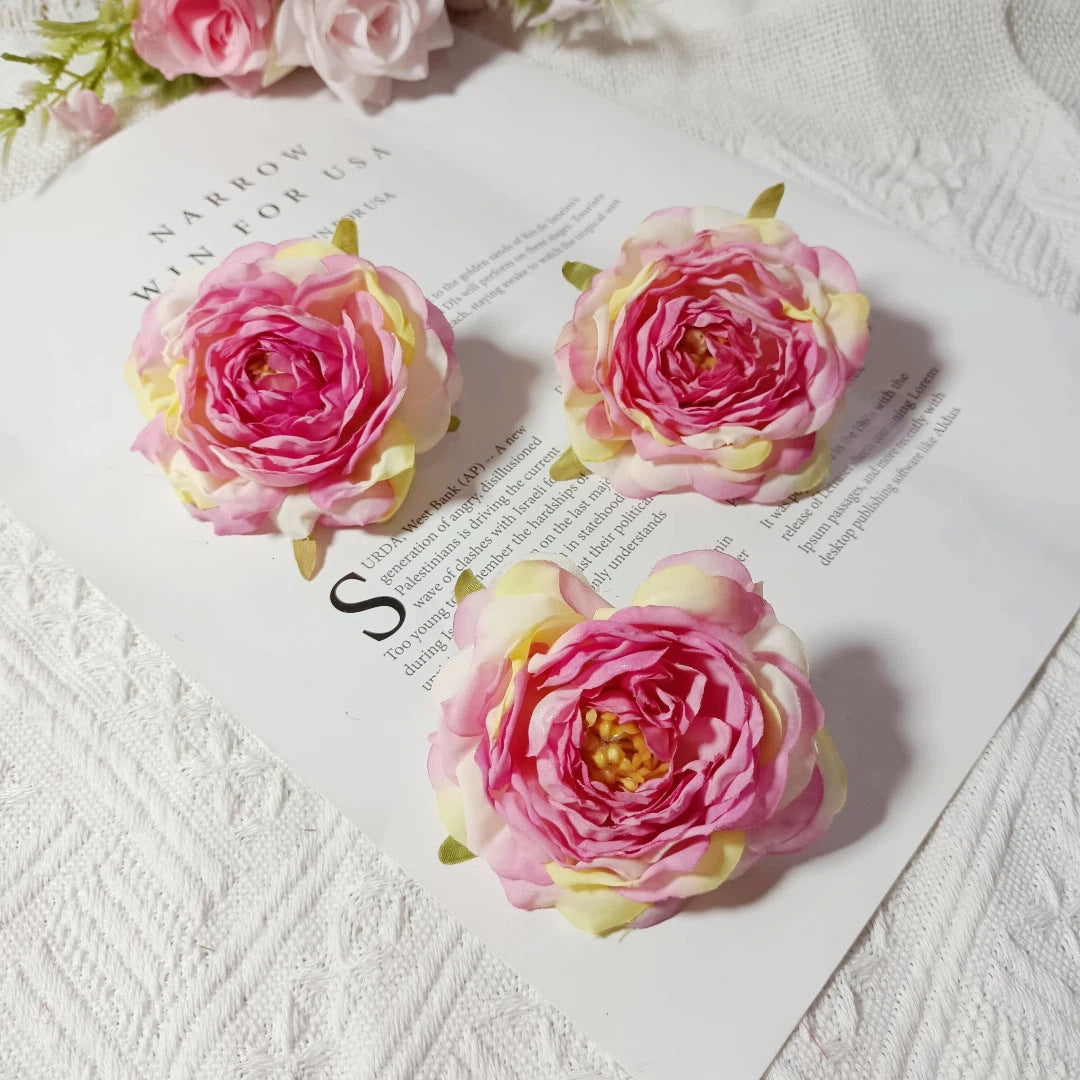 3er Set Kamelienblüten 7cm, Täuschend Echte Blütenköpfe für DIY, Hochzeitsdeko, Gestecke & Kränze, Hochwertige Kunstblumen zum Basteln