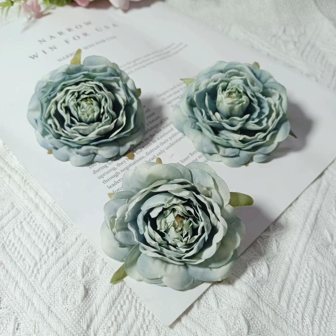 3er Set Kamelienblüten 7cm, Täuschend Echte Blütenköpfe für DIY, Hochzeitsdeko, Gestecke & Kränze, Hochwertige Kunstblumen zum Basteln