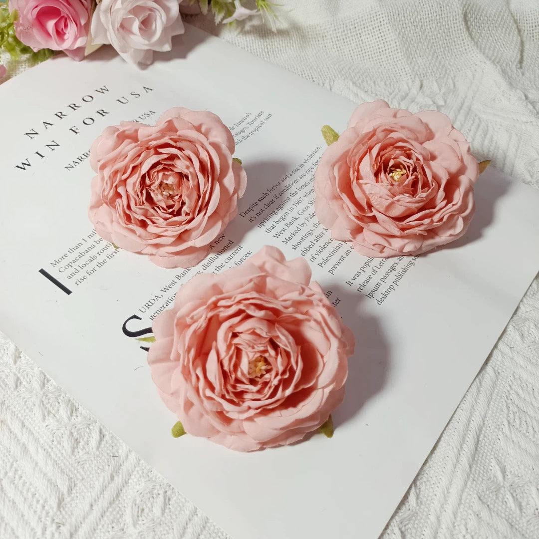 3er Set Kamelienblüten 7cm, Täuschend Echte Blütenköpfe für DIY, Hochzeitsdeko, Gestecke & Kränze, Hochwertige Kunstblumen zum Basteln