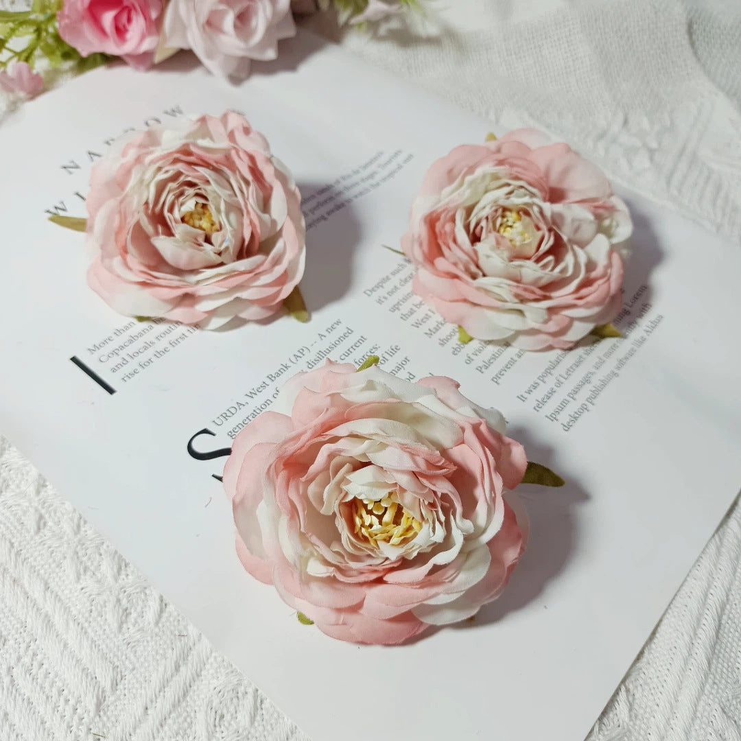3er Set Kamelienblüten 7cm, Täuschend Echte Blütenköpfe für DIY, Hochzeitsdeko, Gestecke & Kränze, Hochwertige Kunstblumen zum Basteln