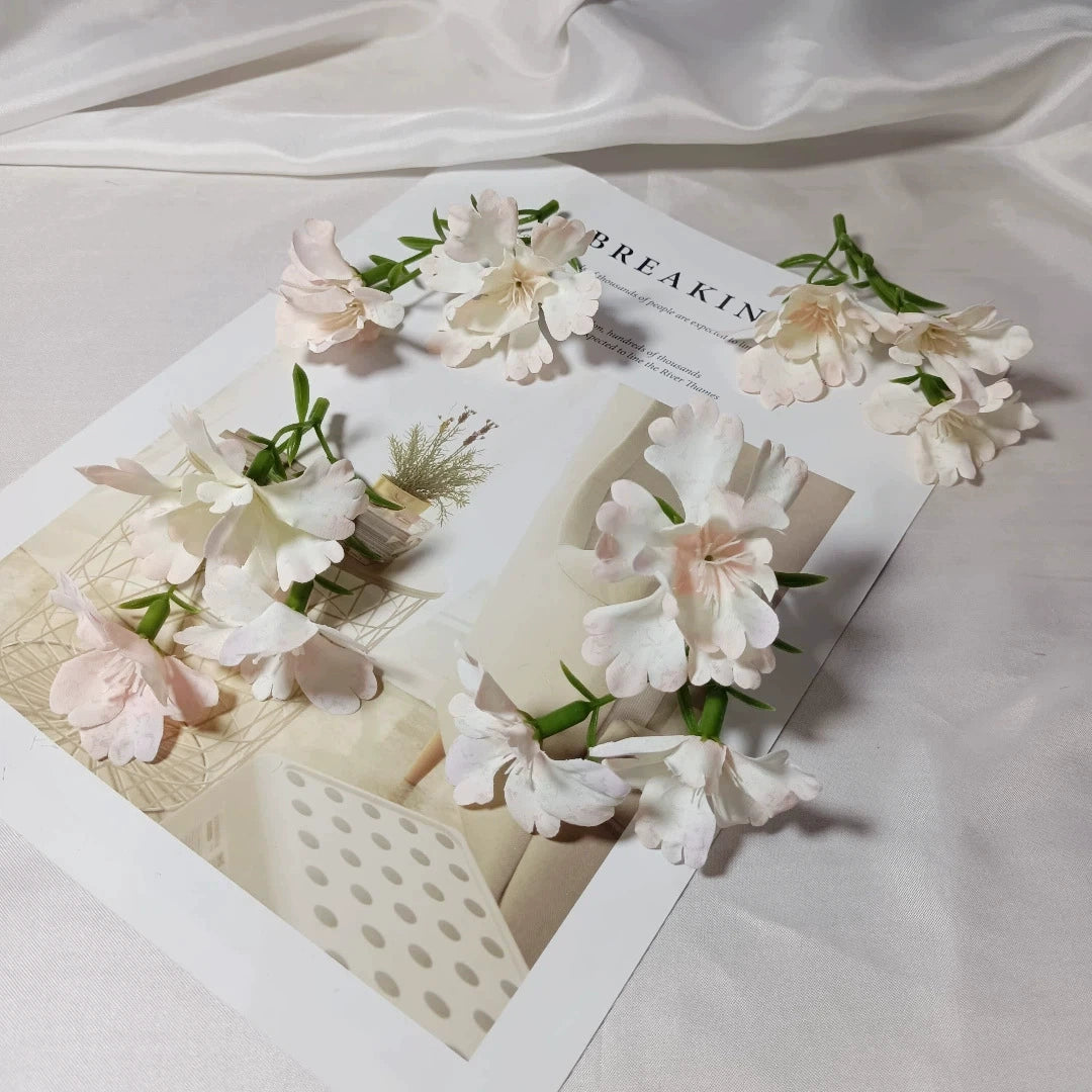 Künstliche Wildblume 10 cm, 3 realistische Blütenköpfe, Seidenblume zum Basteln, für Gestecke, DIY, Hochzeit & Tischdeko