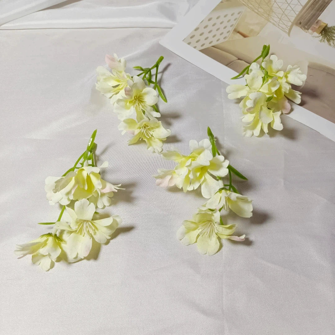 Künstliche Wildblume 10 cm, 3 realistische Blütenköpfe, Seidenblume zum Basteln, für Gestecke, DIY, Hochzeit & Tischdeko