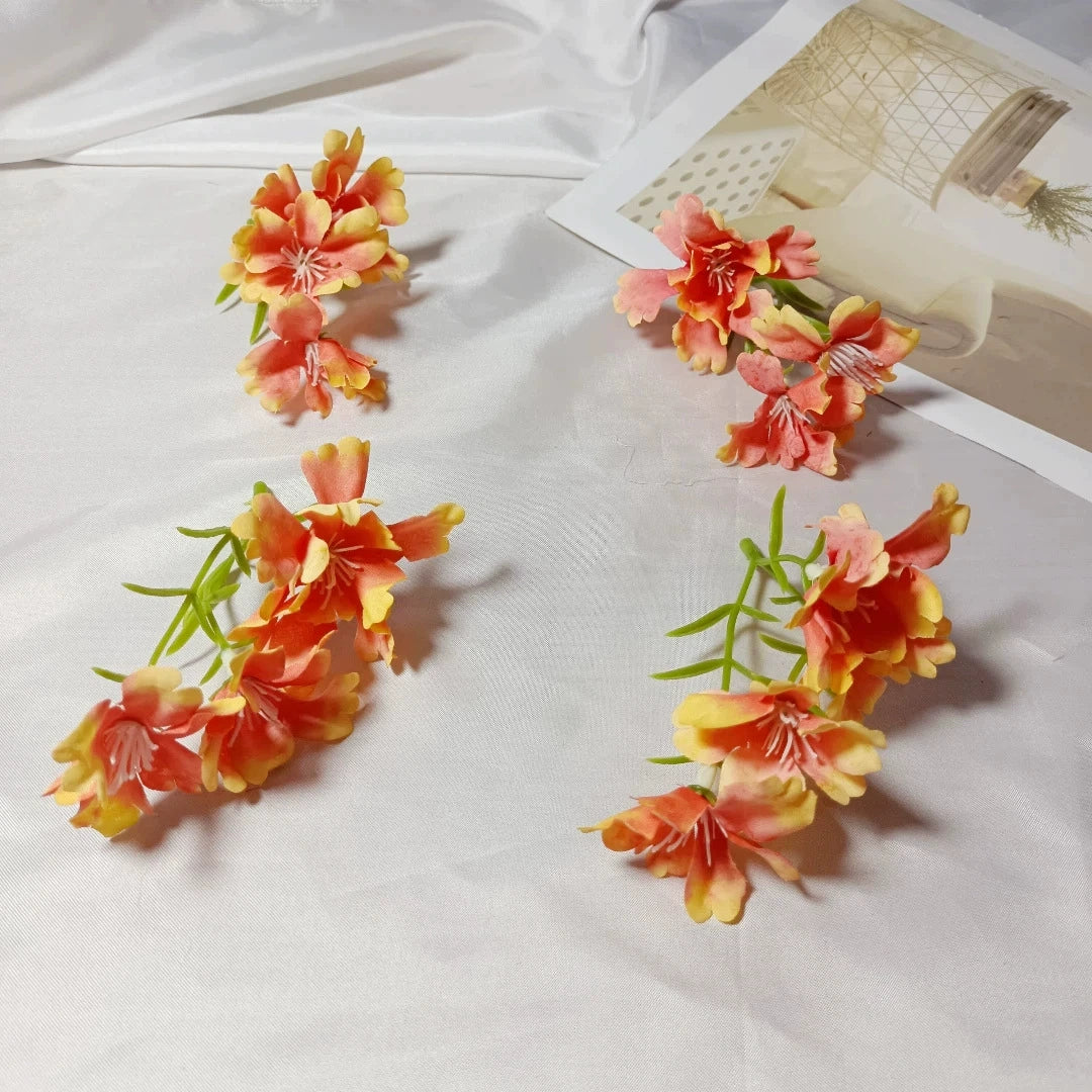 Künstliche Wildblume 10 cm, 3 realistische Blütenköpfe, Seidenblume zum Basteln, für Gestecke, DIY, Hochzeit & Tischdeko