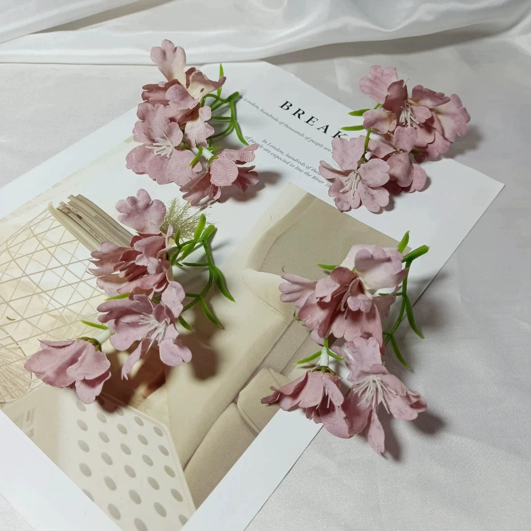Künstliche Wildblume 10 cm, 3 realistische Blütenköpfe, Seidenblume zum Basteln, für Gestecke, DIY, Hochzeit & Tischdeko