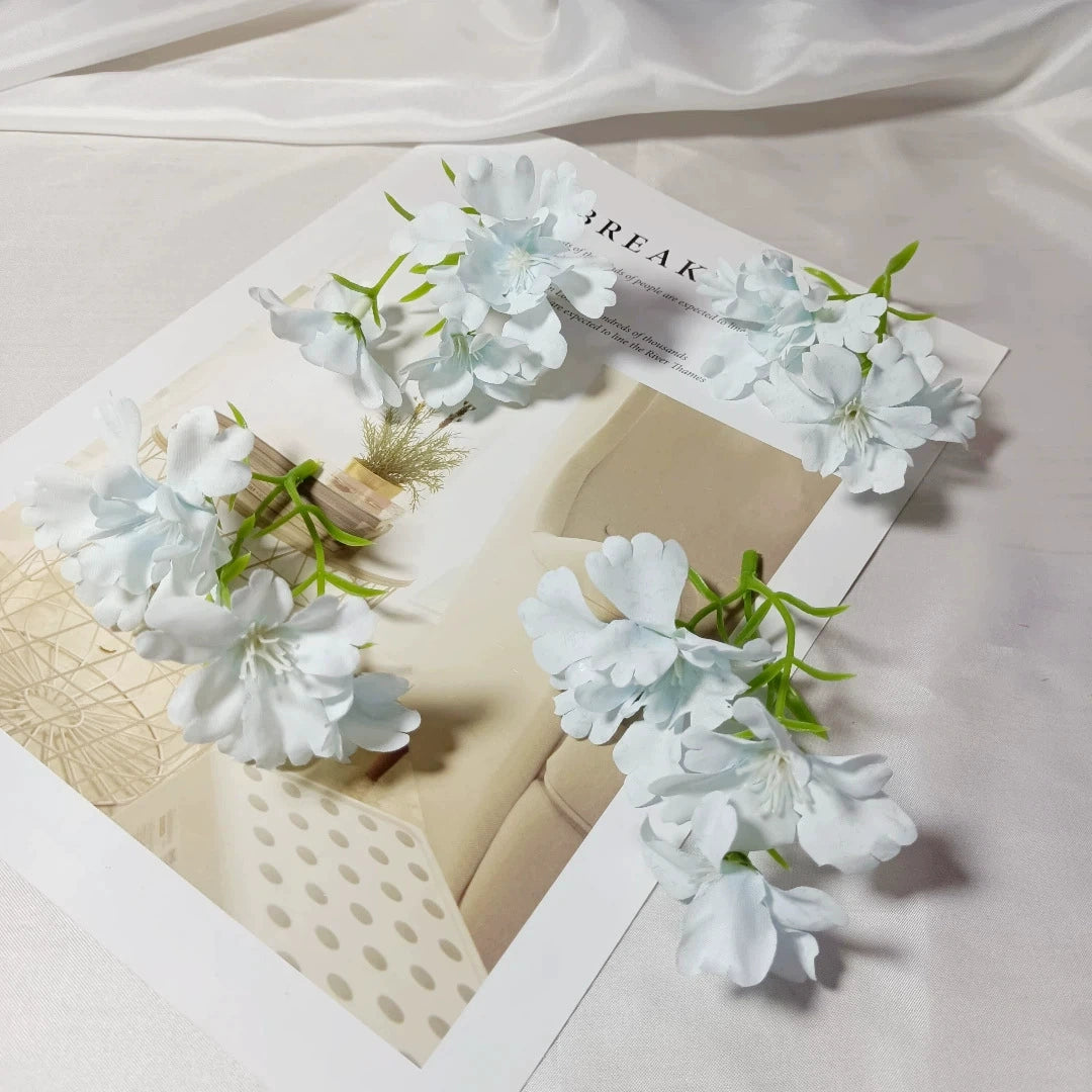Künstliche Wildblume 10 cm, 3 realistische Blütenköpfe, Seidenblume zum Basteln, für Gestecke, DIY, Hochzeit & Tischdeko