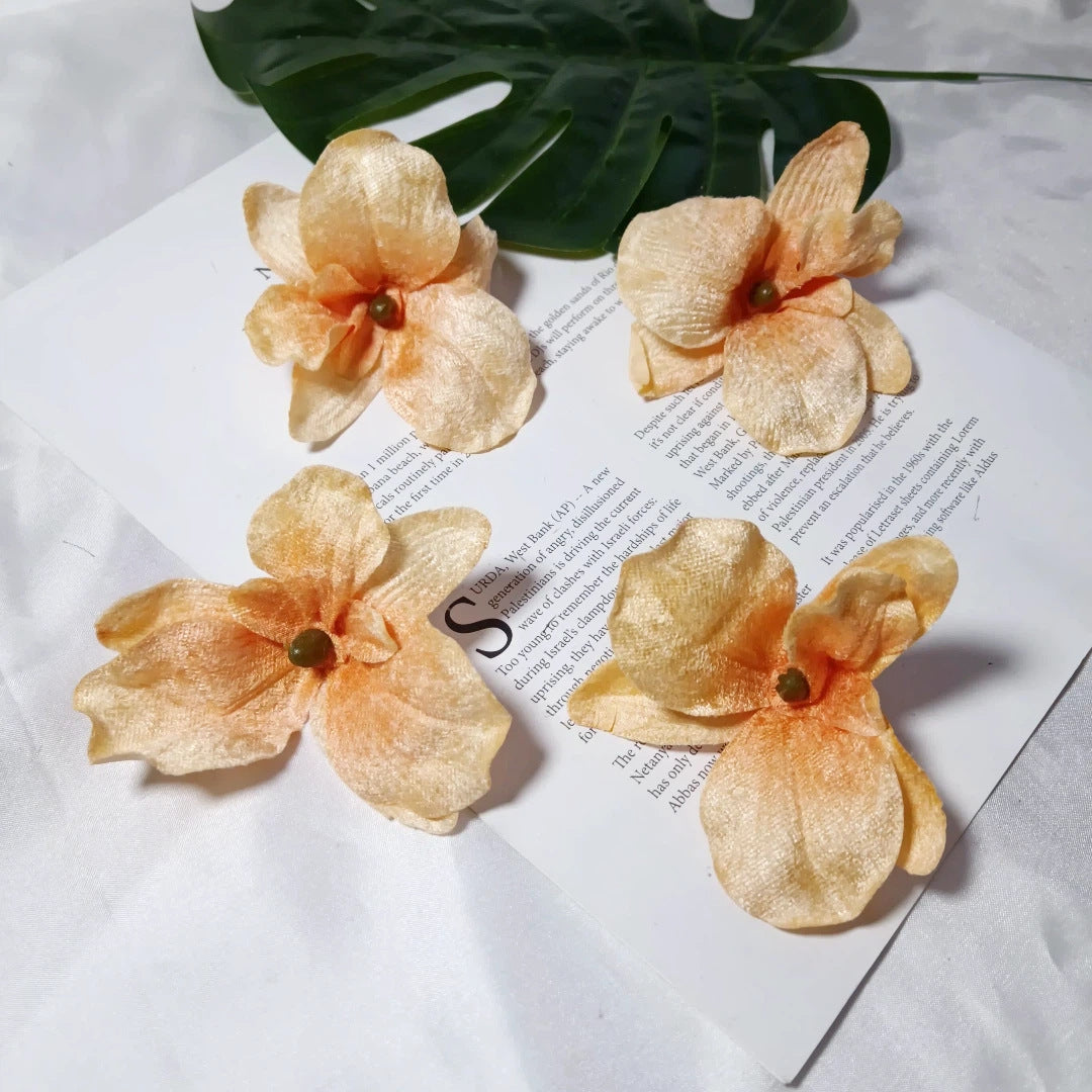 Künstliche Orchideenblüten, 9cm, Samt, realistisch, perfekt für Hochzeiten, DIY Arrangements, Geschenkverpackungen