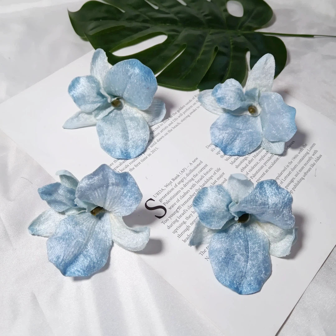 Künstliche Orchideenblüten, 9cm, Samt, realistisch, perfekt für Hochzeiten, DIY Arrangements, Geschenkverpackungen