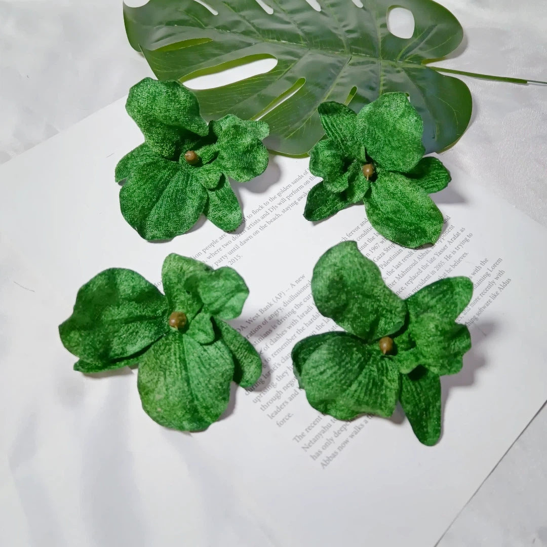 Künstliche Orchideenblüten, 9cm, Samt, realistisch, perfekt für Hochzeiten, DIY Arrangements, Geschenkverpackungen