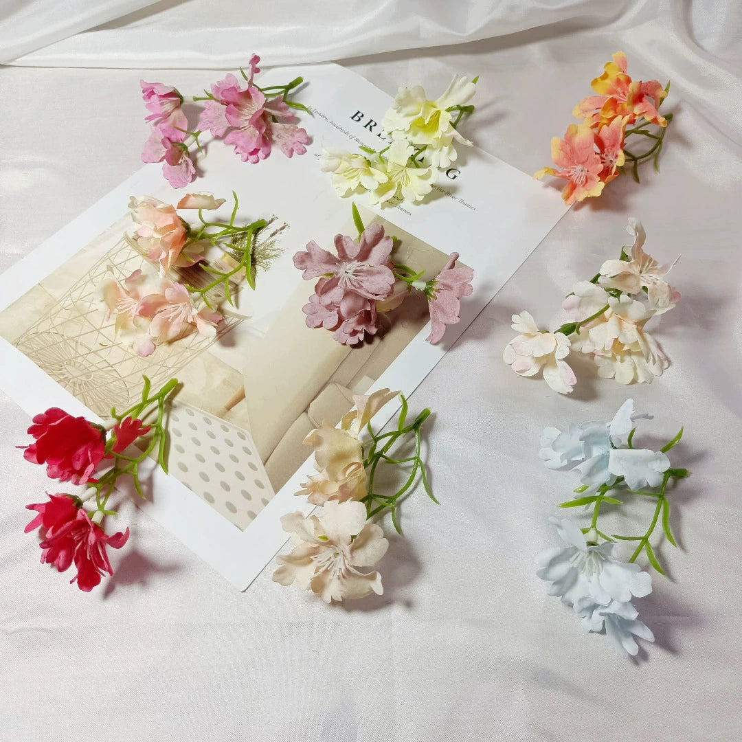Künstliche Wildblume 10 cm, 3 realistische Blütenköpfe, Seidenblume zum Basteln, für Gestecke, DIY, Hochzeit & Tischdeko