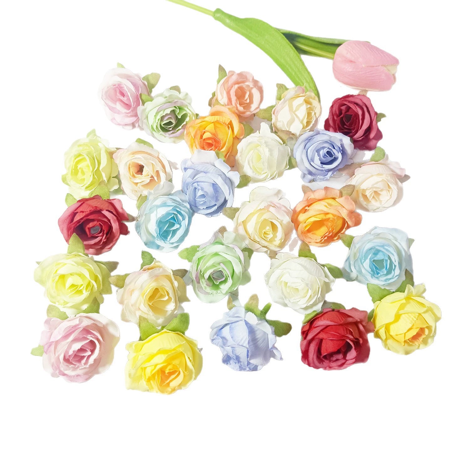 Mini Rosenköpfe 4cm, Künstliche Rosenblüten zum Basteln & Dekorieren, Naturgetreue Seidenrosen für DIY-Projekte, Hochzeit, Gestecke, Tischdeko