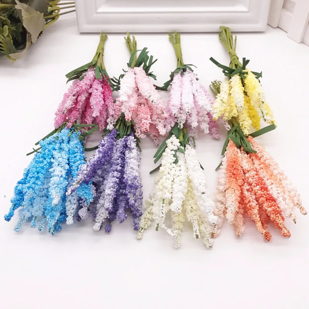Künstlicher Lavendel Bund 15 cm, Naturgetreue Schaumstoffblumen für DIY, Hochzeit & Floristik, Täuschend Echt für Gestecke & Deko