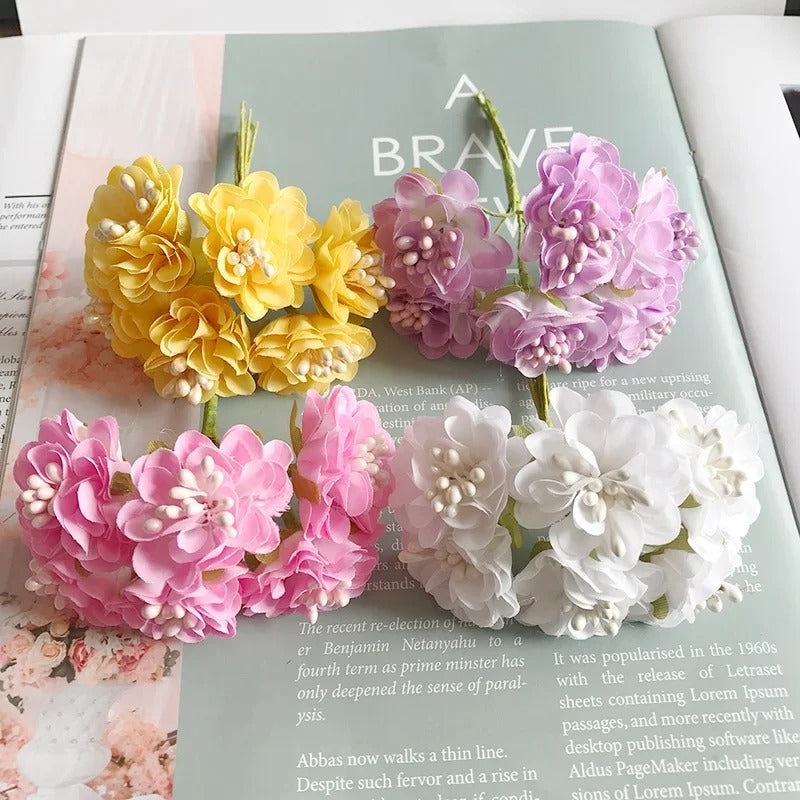 DIY Kunstblumen Köpfe, 11x8 cm, Hortensien & Wildblumen, täuschend echt für Gestecke, Hochzeit & Basteln, Mengenrabatt für Floristen