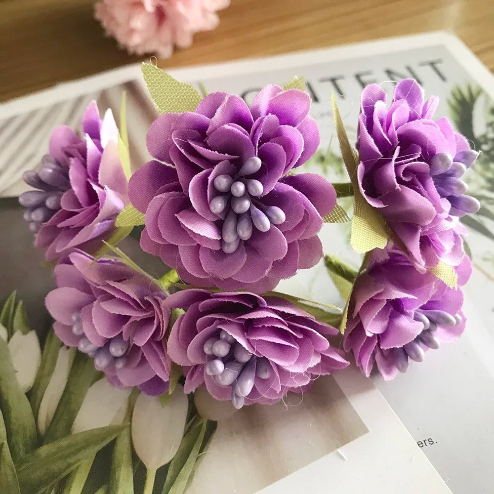 DIY Kunstblumen Köpfe, 11x8 cm, Hortensien & Wildblumen, täuschend echt für Gestecke, Hochzeit & Basteln, Mengenrabatt für Floristen