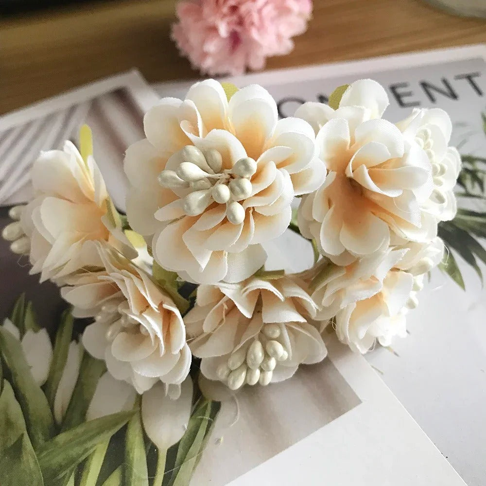 DIY Kunstblumen Köpfe, 11x8 cm, Hortensien & Wildblumen, täuschend echt für Gestecke, Hochzeit & Basteln, Mengenrabatt für Floristen