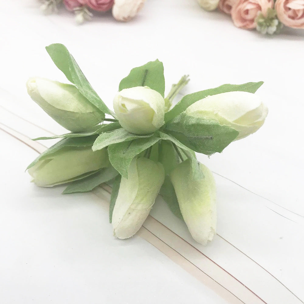 Kleiner Tulpenstrauß künstlich (6 Stk, 14,5cm), Naturgetreue Tulpen mit realistischer Haptik für Tischdeko, Hochzeit, Gestecke & DIY