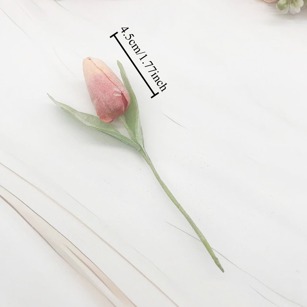 Kleiner Tulpenstrauß künstlich (6 Stk, 14,5cm), Naturgetreue Tulpen mit realistischer Haptik für Tischdeko, Hochzeit, Gestecke & DIY