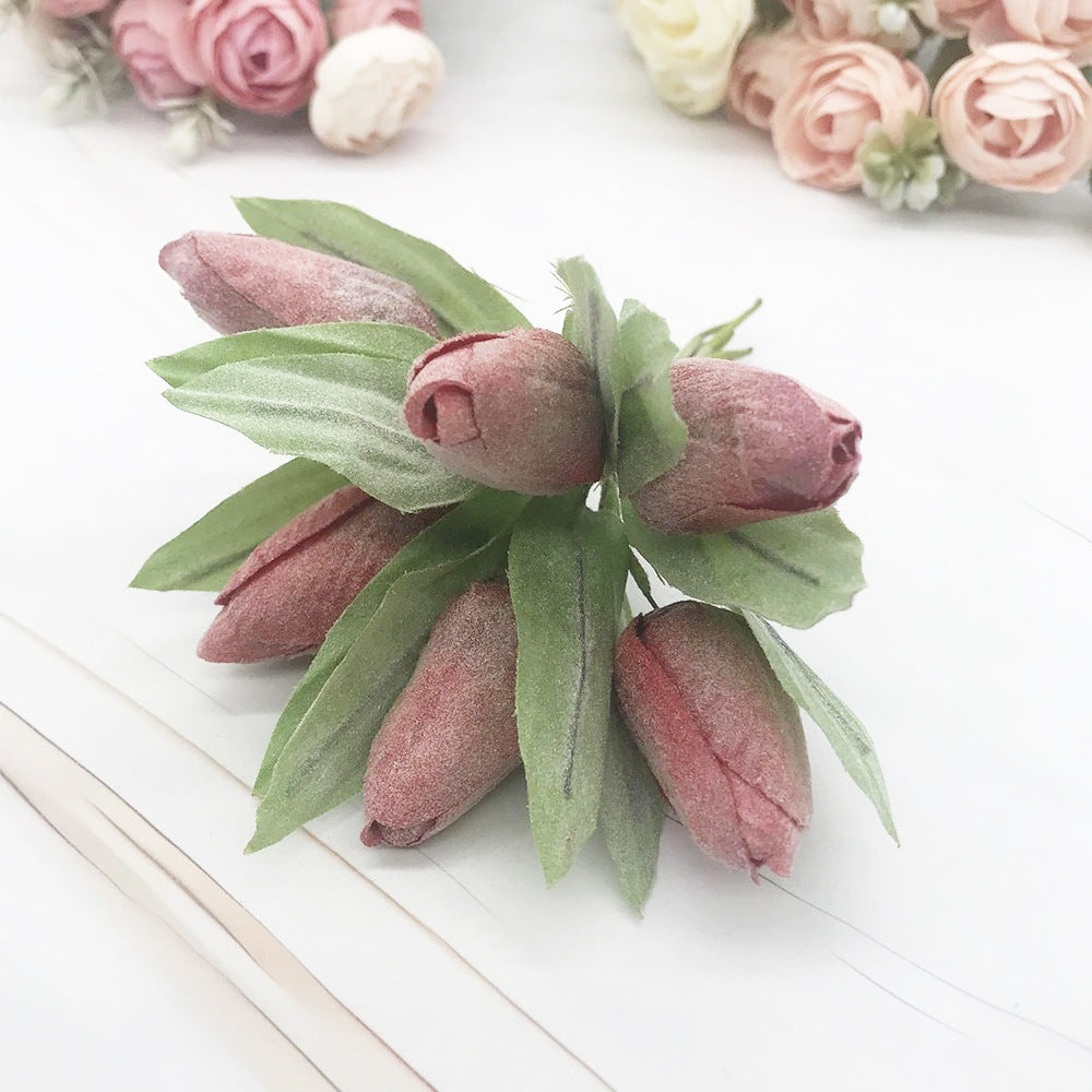 Kleiner Tulpenstrauß künstlich (6 Stk, 14,5cm), Naturgetreue Tulpen mit realistischer Haptik für Tischdeko, Hochzeit, Gestecke & DIY