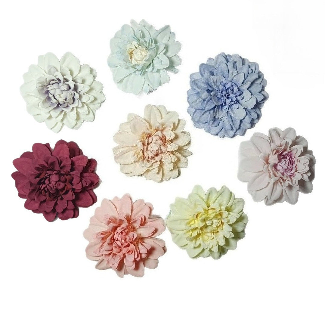 Dahlienköpfe 3er Set, 10 cm Kunstblumen-Köpfe, Täuschend Echt für DIY, Hochzeit, Floristik & Gestecke, Seidenblumen zum Basteln