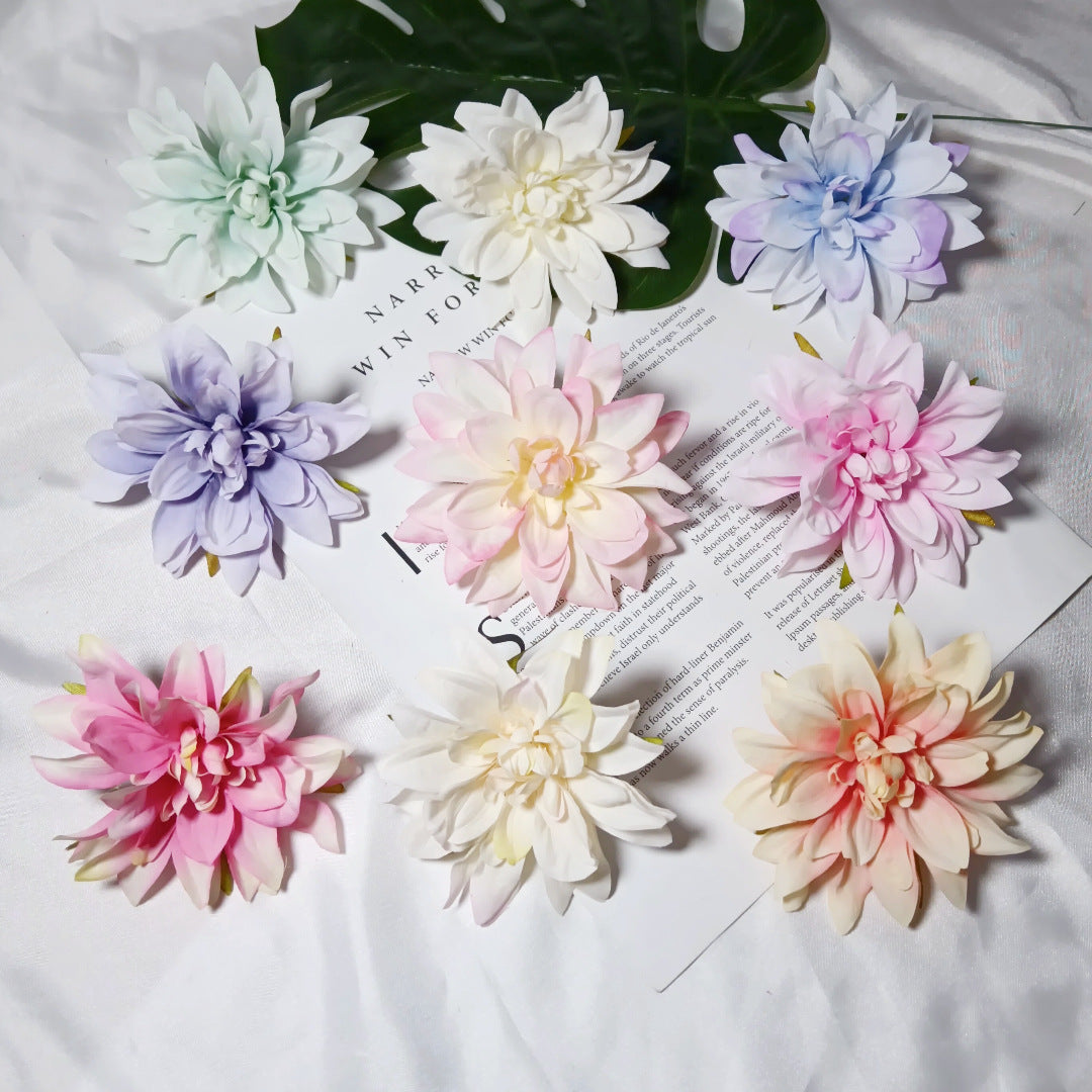 Dahlienköpfe Künstlich 3er Set, 10 cm Realistische Seidenblumen, Blüten für DIY Gestecke, Hochzeit, Kranz & Dekoration, Hochwertige Kunstblumen