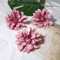 Dahlienköpfe Künstlich 3er Set, 10 cm Realistische Seidenblumen, Blüten für DIY Gestecke, Hochzeit, Kranz & Dekoration, Hochwertige Kunstblumen