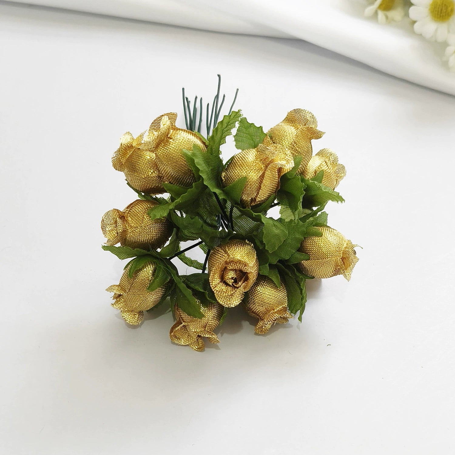 Mini Granatapfelblüten im 12er-Bund, Kunstblumen Strauss mit 2 cm Blüten, Detailgetreu & Langlebig für DIY-Projekte, Hochzeit & Gestecke