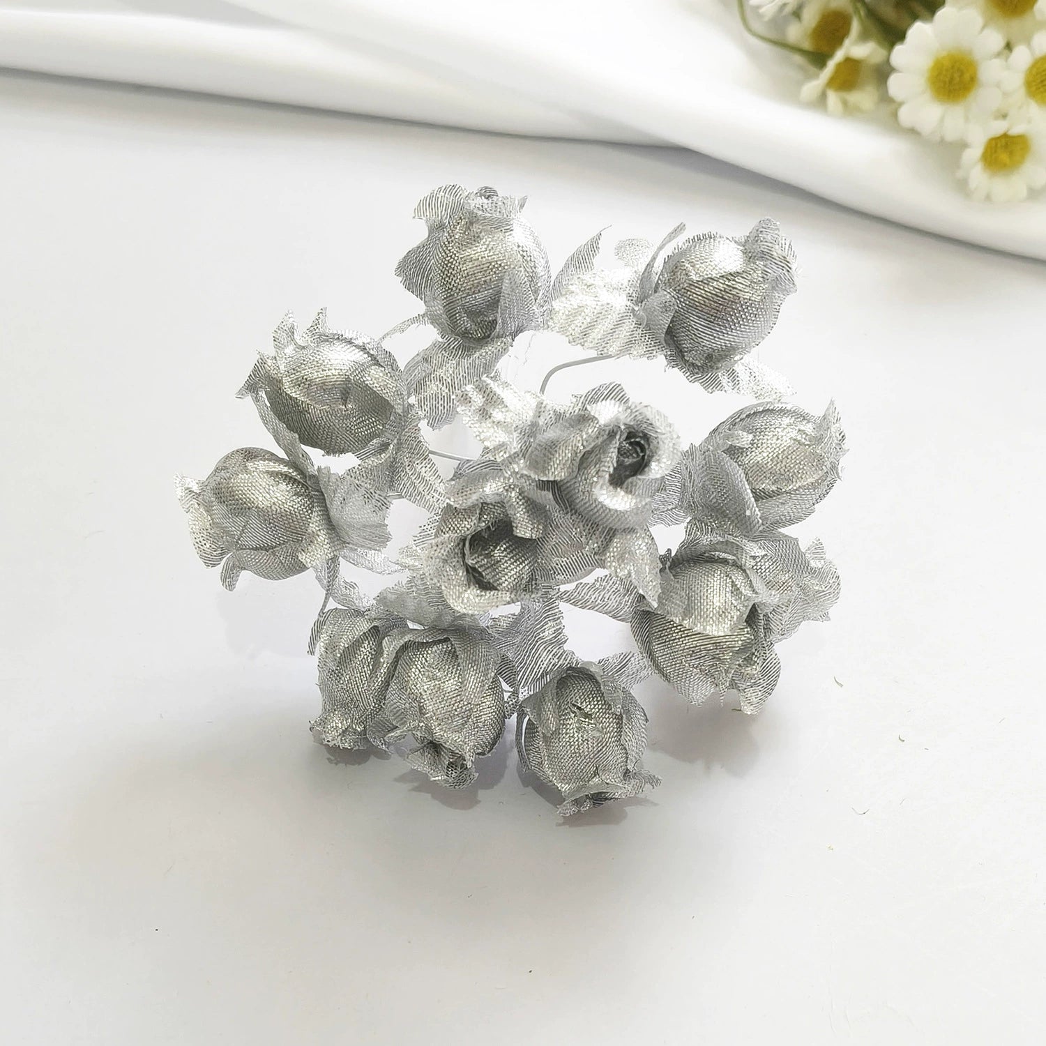 Mini Granatapfelblüten im 12er-Bund, Kunstblumen Strauss mit 2 cm Blüten, Detailgetreu & Langlebig für DIY-Projekte, Hochzeit & Gestecke