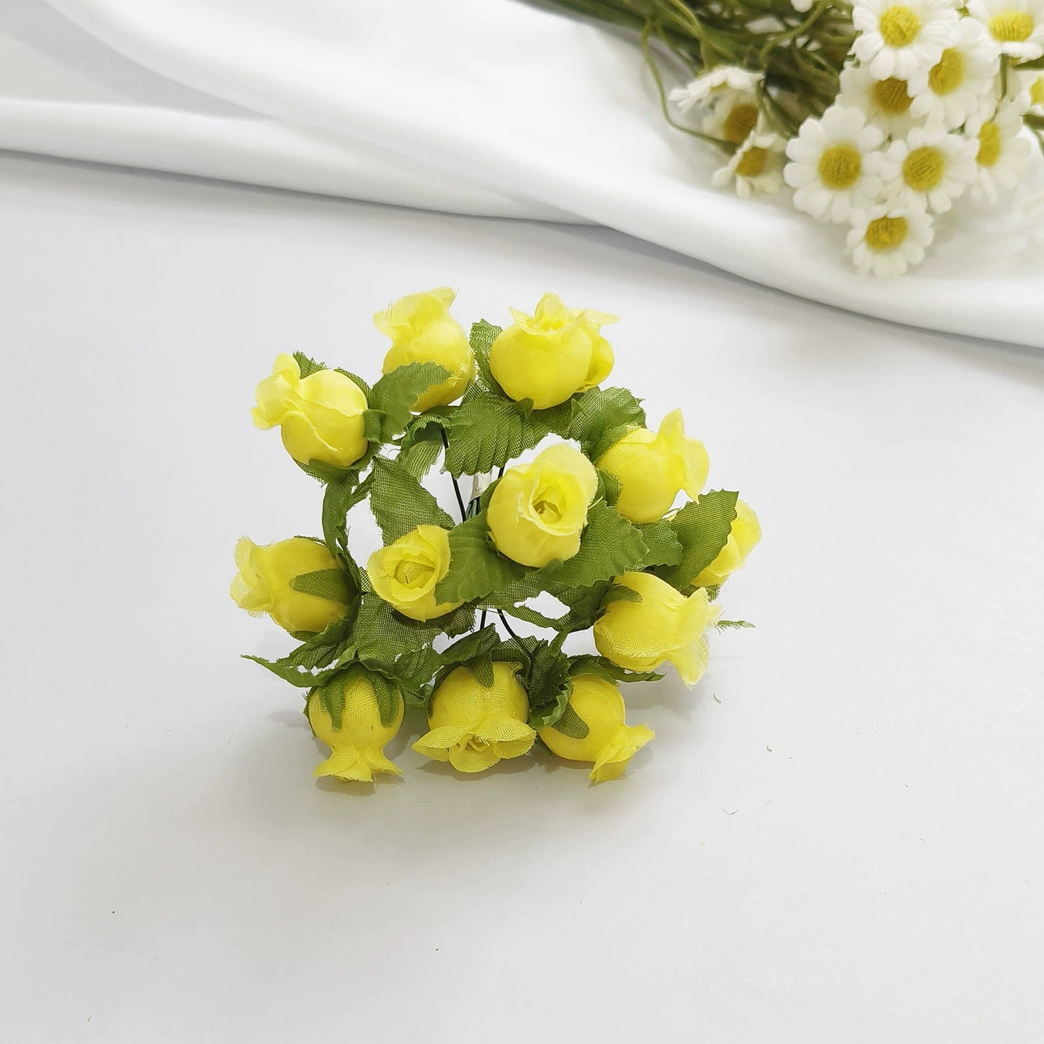 Mini Granatapfelblüten im 12er-Bund, Kunstblumen Strauss mit 2 cm Blüten, Detailgetreu & Langlebig für DIY-Projekte, Hochzeit & Gestecke
