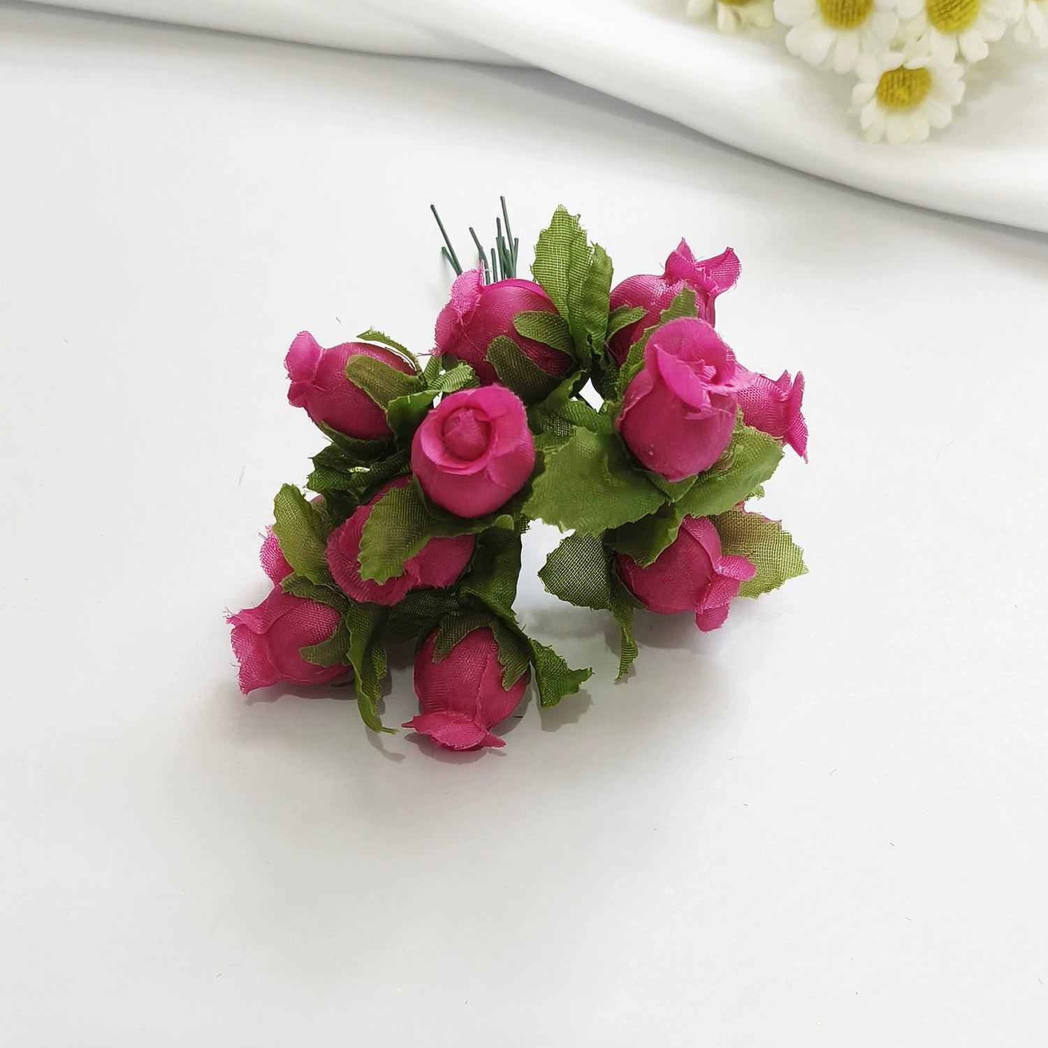 Mini Granatapfelblüten im 12er-Bund, Kunstblumen Strauss mit 2 cm Blüten, Detailgetreu & Langlebig für DIY-Projekte, Hochzeit & Gestecke