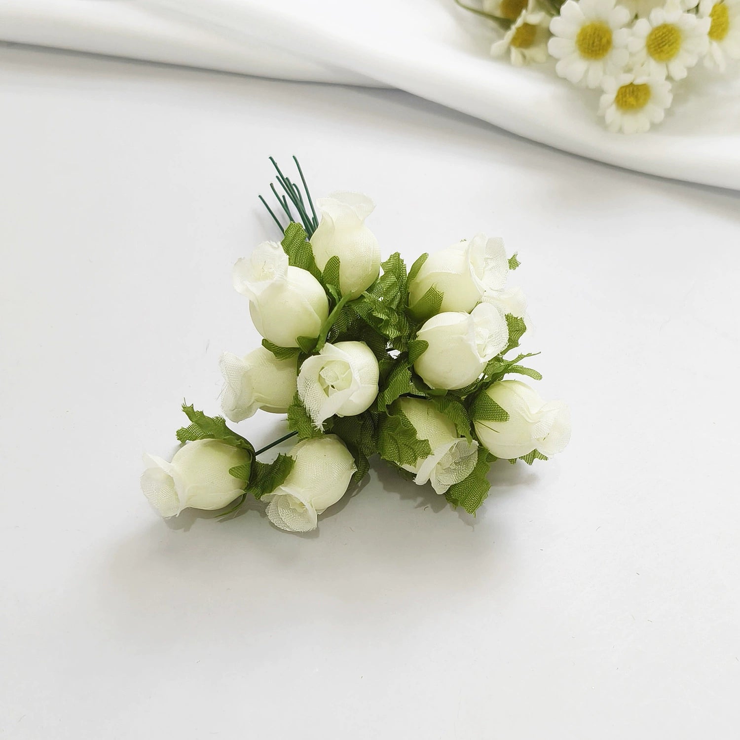 Mini Granatapfelblüten im 12er-Bund, Kunstblumen Strauss mit 2 cm Blüten, Detailgetreu & Langlebig für DIY-Projekte, Hochzeit & Gestecke