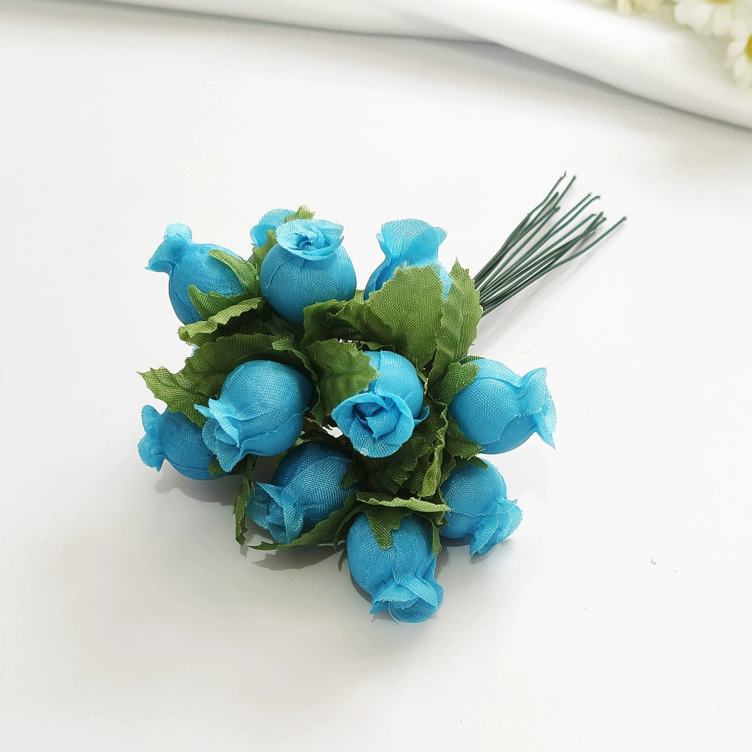Mini Granatapfelblüten im 12er-Bund, Kunstblumen Strauss mit 2 cm Blüten, Detailgetreu & Langlebig für DIY-Projekte, Hochzeit & Gestecke