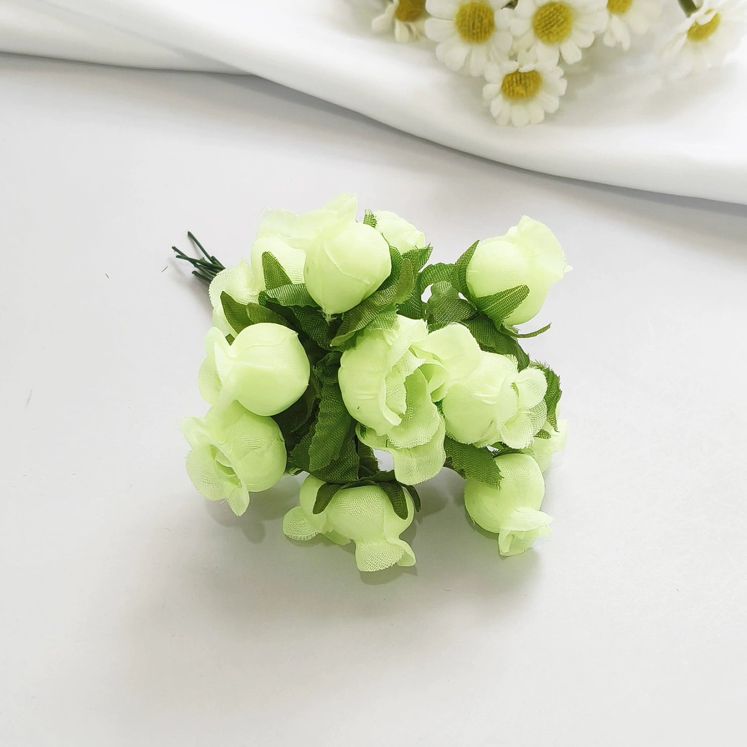 Mini Granatapfelblüten im 12er-Bund, Kunstblumen Strauss mit 2 cm Blüten, Detailgetreu & Langlebig für DIY-Projekte, Hochzeit & Gestecke