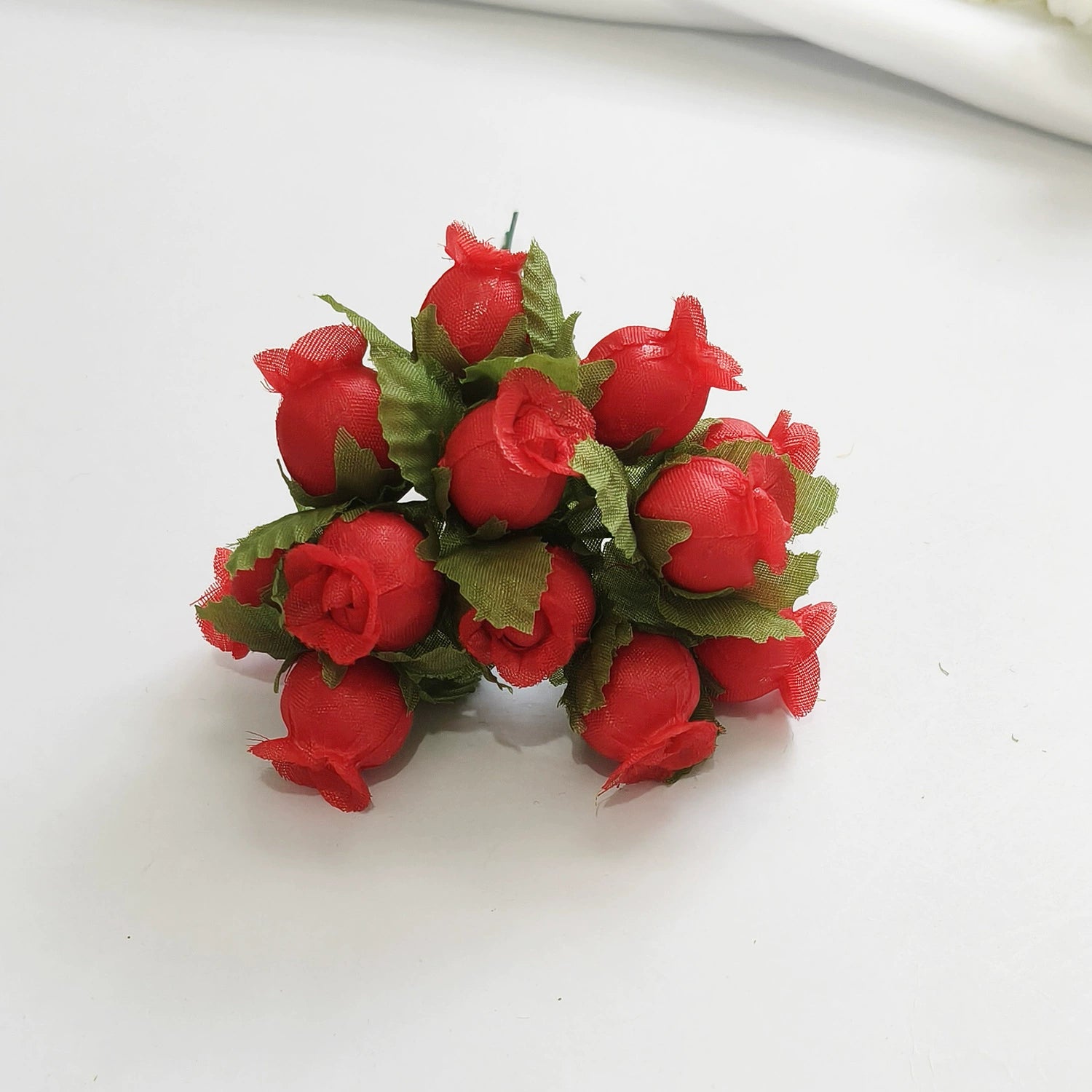 Mini Granatapfelblüten im 12er-Bund, Kunstblumen Strauss mit 2 cm Blüten, Detailgetreu & Langlebig für DIY-Projekte, Hochzeit & Gestecke