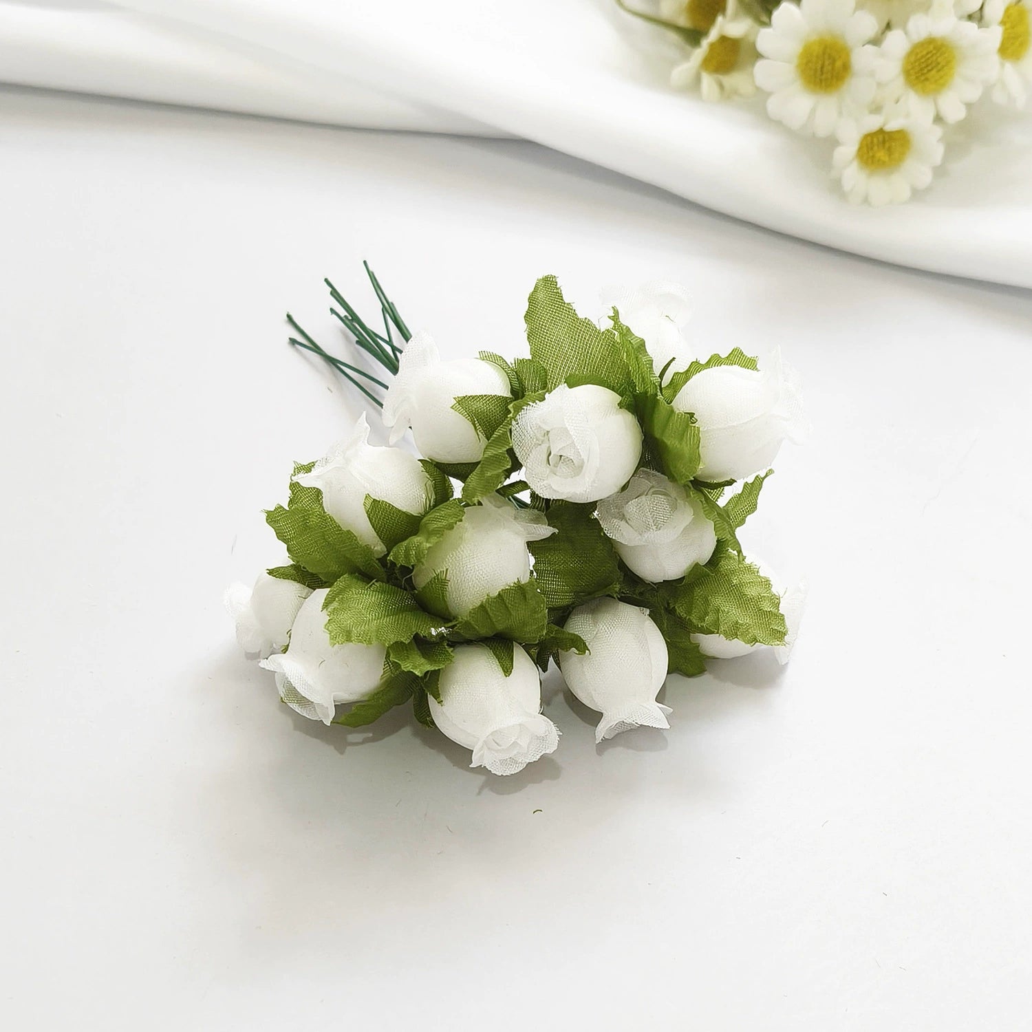 Mini Granatapfelblüten im 12er-Bund, Kunstblumen Strauss mit 2 cm Blüten, Detailgetreu & Langlebig für DIY-Projekte, Hochzeit & Gestecke