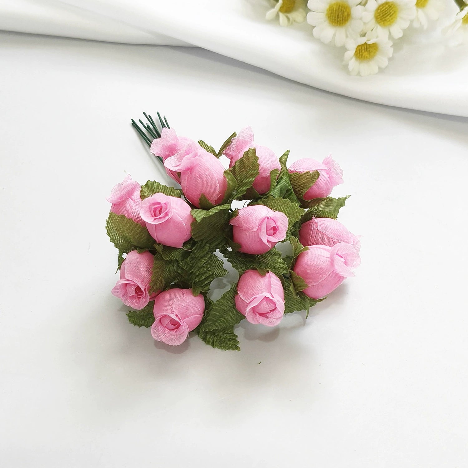 Mini Granatapfelblüten im 12er-Bund, Kunstblumen Strauss mit 2 cm Blüten, Detailgetreu & Langlebig für DIY-Projekte, Hochzeit & Gestecke