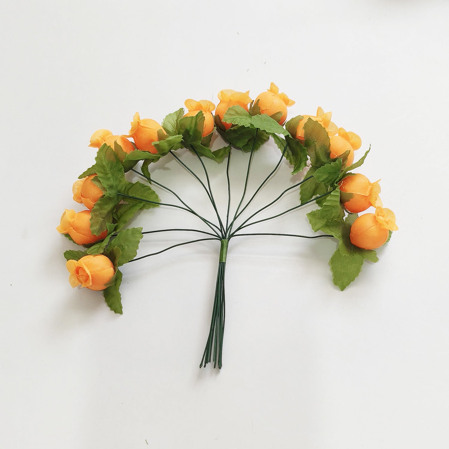 Mini Granatapfelblüten im 12er-Bund, Kunstblumen Strauss mit 2 cm Blüten, Detailgetreu & Langlebig für DIY-Projekte, Hochzeit & Gestecke