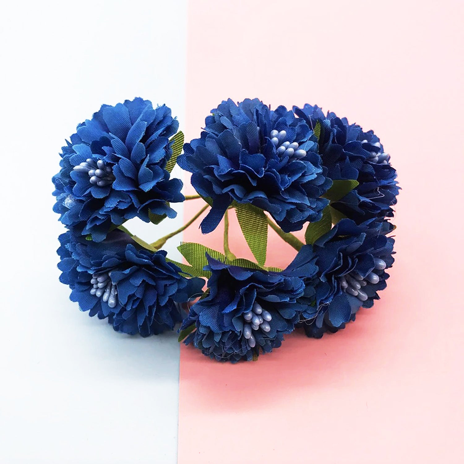 Kleine Kunstblumen Nelken & Pfingstrosen, 6 Stk. pro Bund, 10 cm, Täuschend Echte Seidenblumen für DIY, Hochzeit, Ansteckblumen & Deko