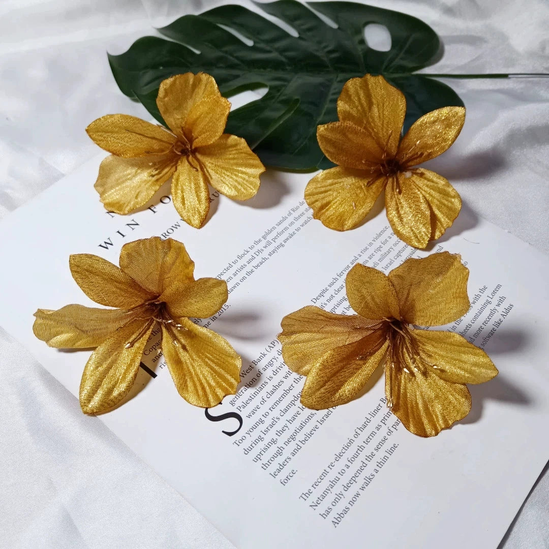 Lilienköpfe 8 cm, Hochwertige Kunstblumen zum Basteln, Naturgetreue Seidenblumen für DIY Hochzeit, Gestecke & Dekoration