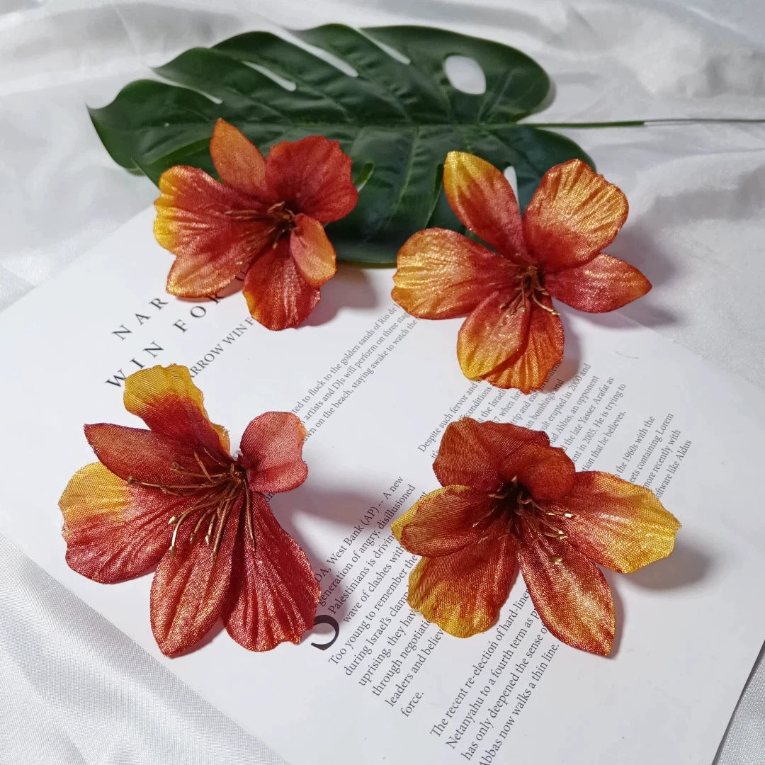 Lilienköpfe 8 cm, Hochwertige Kunstblumen zum Basteln, Naturgetreue Seidenblumen für DIY Hochzeit, Gestecke & Dekoration