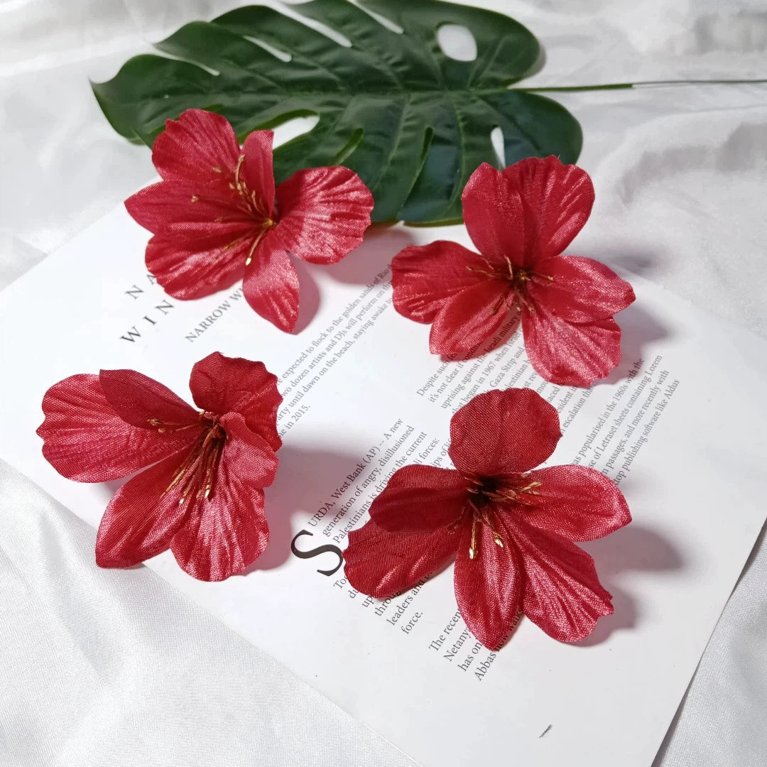 Lilienköpfe 8 cm, Hochwertige Kunstblumen zum Basteln, Naturgetreue Seidenblumen für DIY Hochzeit, Gestecke & Dekoration