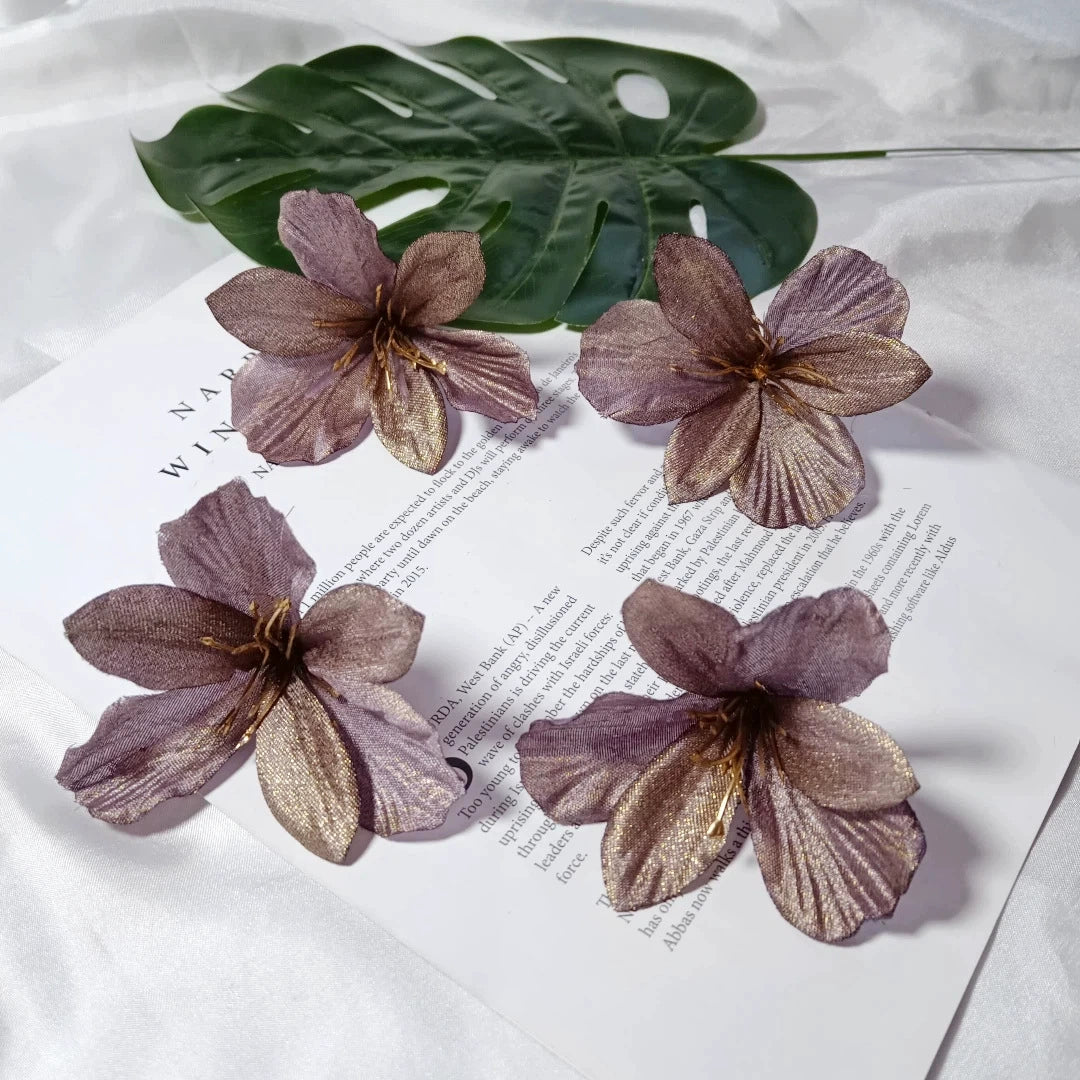 Lilienköpfe 8 cm, Hochwertige Kunstblumen zum Basteln, Naturgetreue Seidenblumen für DIY Hochzeit, Gestecke & Dekoration