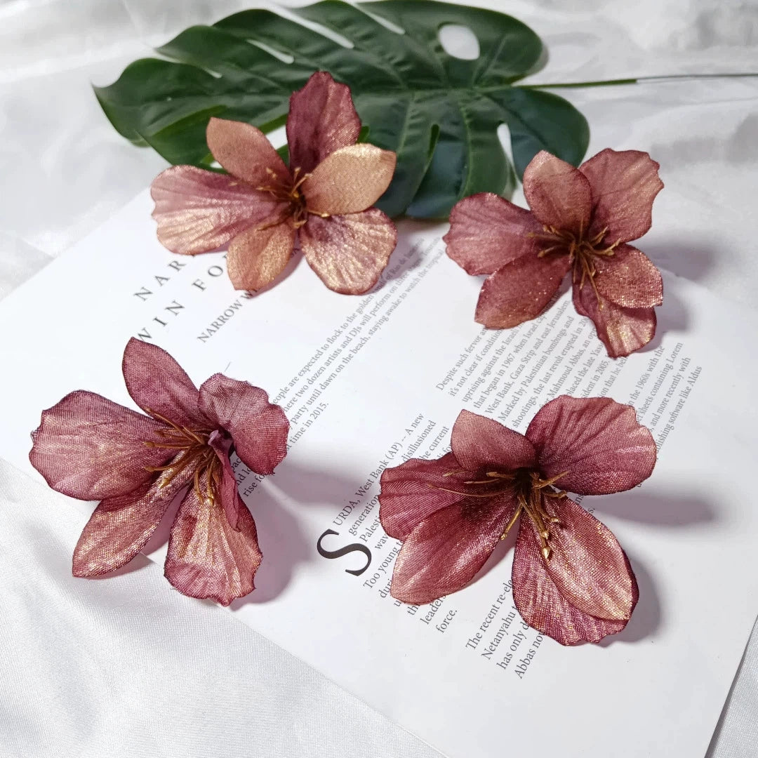 Lilienköpfe 8 cm, Hochwertige Kunstblumen zum Basteln, Naturgetreue Seidenblumen für DIY Hochzeit, Gestecke & Dekoration