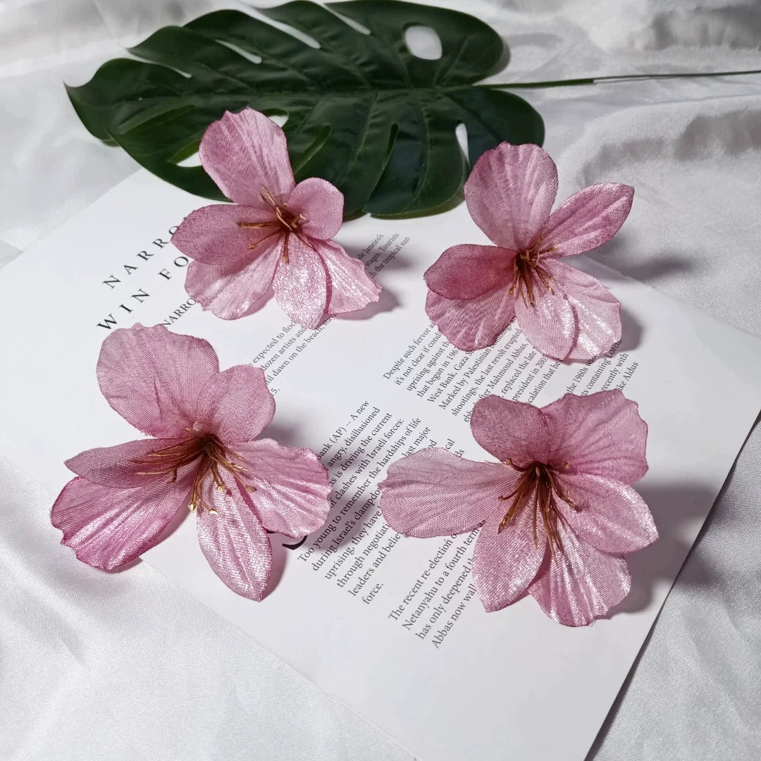 Lilienköpfe 8 cm, Hochwertige Kunstblumen zum Basteln, Naturgetreue Seidenblumen für DIY Hochzeit, Gestecke & Dekoration