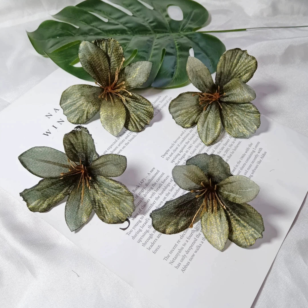 Lilienköpfe 8 cm, Hochwertige Kunstblumen zum Basteln, Naturgetreue Seidenblumen für DIY Hochzeit, Gestecke & Dekoration