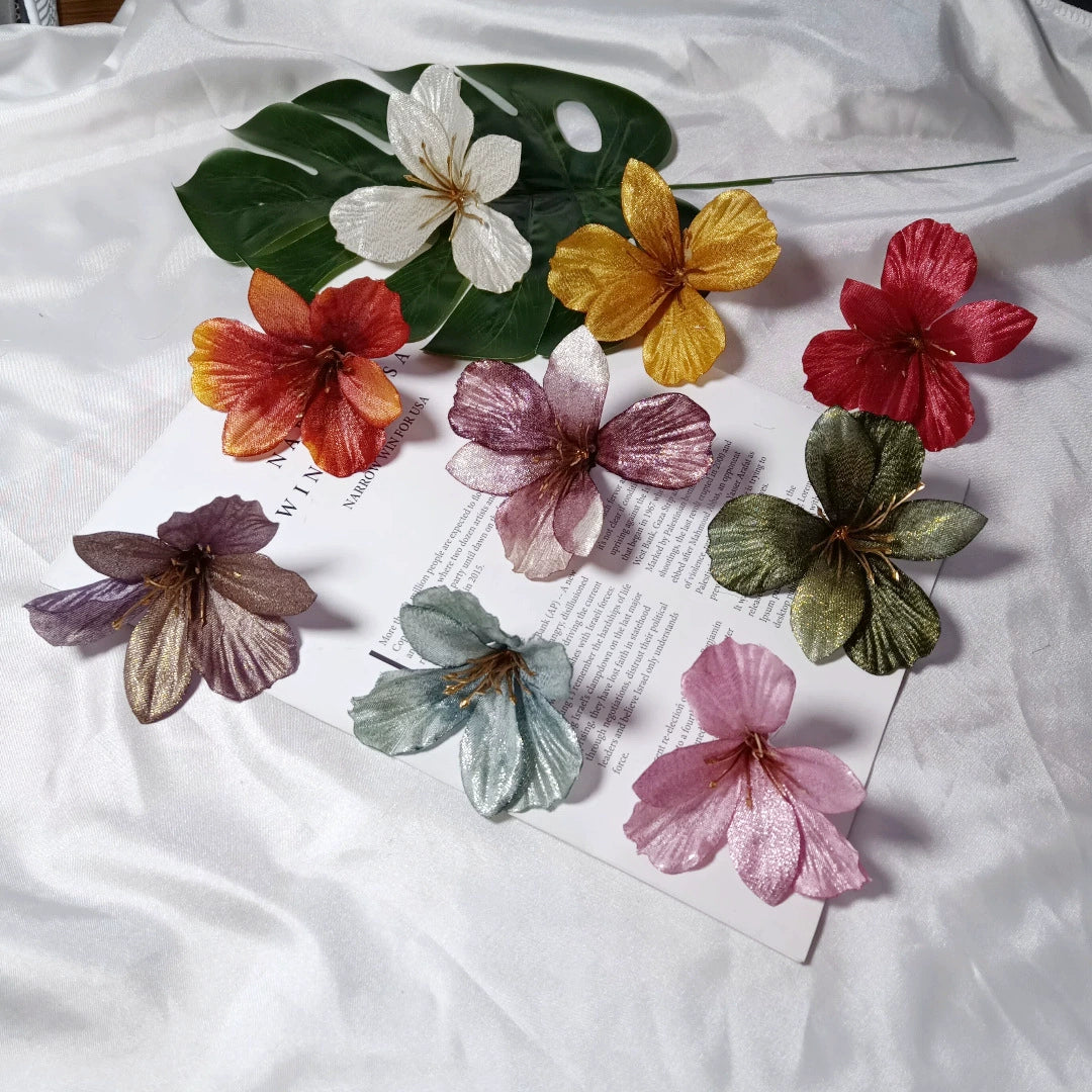 Lilienköpfe 8 cm, Hochwertige Kunstblumen zum Basteln, Naturgetreue Seidenblumen für DIY Hochzeit, Gestecke & Dekoration