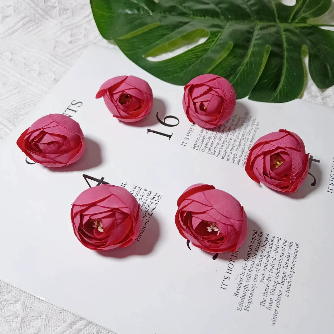10er-Pack Künstliche Rosenknospen 3,5 cm, Vintage Teerosen aus Seidenstoff, Realistische Deko-Blüten für DIY-Projekte, Hochzeit & Floristik