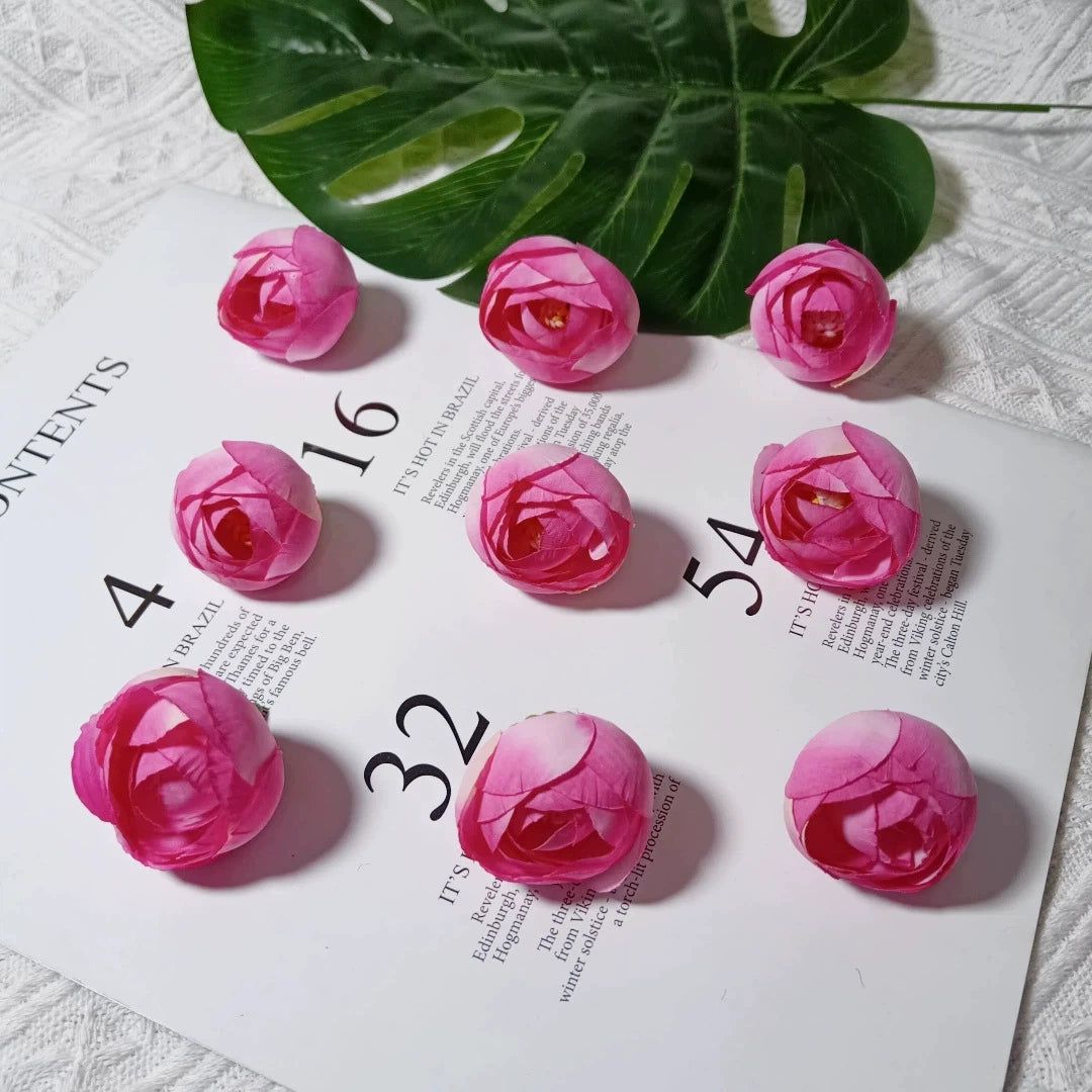 10 Stück Europäischer Vintage Teeblume, Realistische Kunstrosen, 3,5 cm Durchmesser, Perfekt für DIY Hochzeitsdekoration, Blumenkränze, Geschenke