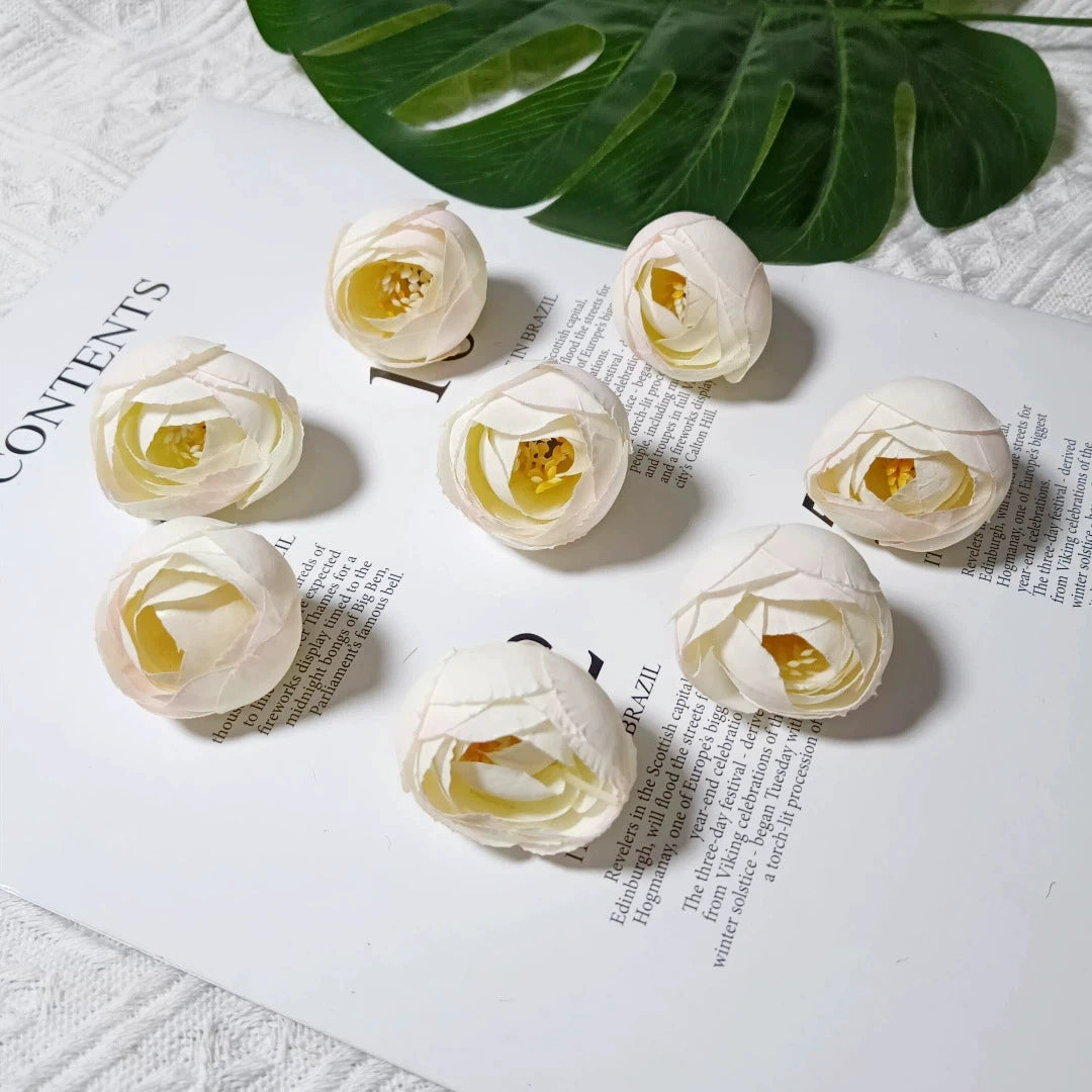 10er-Pack Künstliche Rosenknospen 3,5 cm, Vintage Teerosen aus Seidenstoff, Realistische Deko-Blüten für DIY-Projekte, Hochzeit & Floristik