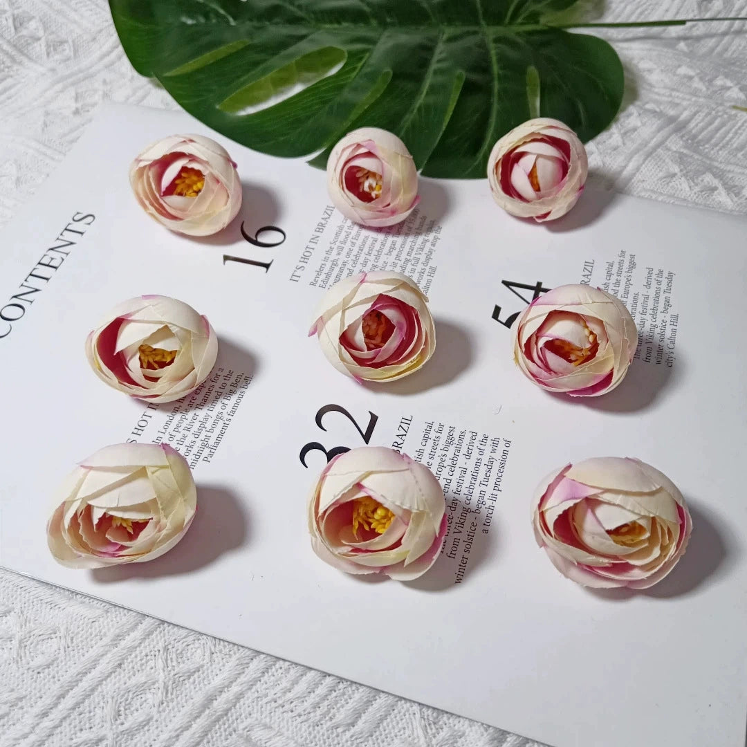 10er-Pack Künstliche Rosenknospen 3,5 cm, Vintage Teerosen aus Seidenstoff, Realistische Deko-Blüten für DIY-Projekte, Hochzeit & Floristik